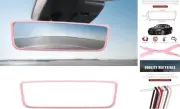 Car Rear View Mirror Protector Frame, Silicone Auto Rearview Edge Pink-1PCS