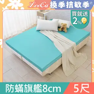 LooCa法國防蟎防蚊彈力8cm記憶床墊-雙人5尺