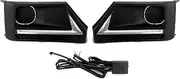 LED DRL Daytime Running Light Front Bumper Fog Lamps with Turn Signal Compatible With RAV4 Adventure 2019 2020 2021 2022 2023