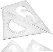Tofficu Thick Plastic Triangle Rulers 4pcs Ruler Set Drawing Tools for Architects Engineers