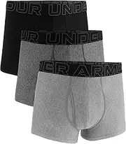 [Under Armour] Men's Boxer Briefs (Pack of 3), Black/Grey/Dark Grey, XXL