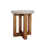 Lamp Table Round Shaped Top MDF Micro cement Sturdy Legs