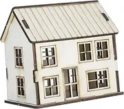 OFFSCH Miniature House Sand Table House Outdoor Kits Miniature Model Mini House Christmas Model Micro House Picture Hanging Kits Household Seat Ring Wooden Christmas Village Beige