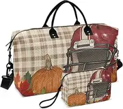 [YXYZRMY] Rugby Helmet Pumpkins Retro Travel Duffel Bag Gym Bag Sports Tote Bag with Multiple Interior Pockets Shoulder Weekender Bag for Women Men with Toiletry Bag 20.5”x 7.9”x 13.8”, Multi-Colored