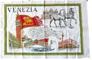 Venice Italy Tea Towel 23" x 35" Wall Hanging Rialto Bridge St. Mark's Duomo TAA