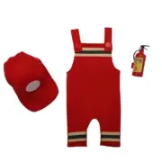 Baby Photo Suit Fireman Costume Photostudio Accessories Newborn Photo Clothes