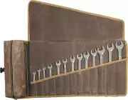 Kaaltisy Canvas Wrench Roll, 16OZ Waxed Canvas Tool Roll (Grey), Tool Storage