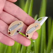 Mini Brass Knife Pocket Keychain Outdoor Travel Portable Folding Knife EDC Tool