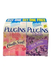 New Old Plug Ins Glade 3 refills Candle Scents Strawberries & Cream Lilac Spring