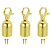 1.1"x3.1" Stanchion Rope End Stopper 3pcs Cord End Caps Barrier Rope End Golden