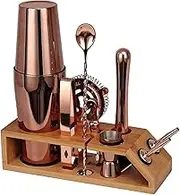Bar Set Cocktail Shaker Set for Drink Mixing - Bar Tools: Shaker, Jigger, Strainer, Bar Mixer Spoon, Tongs, Bottle Opener | Best Bartender Kit for Beginners(A)