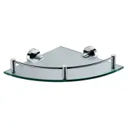 ALFI brand AB9546 Polished Chrome Corner Mounted Glass Shower Shelf