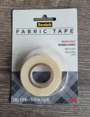 SCOTCH Removable Double-Sided Fabric Tape .75 IN x 5 YD 1 Roll