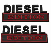 New Diesel Logo Edition Emblems Badge Trunk Back Car Sticker（2PC black red）