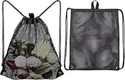Mesh Bag Drawstring Storage Backpack Drawstring Sports Equipment Mesh Bag for Swimming Beach Diving Travel Gym Ball Shopping (40 * 45cm)