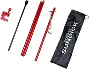 SUPVOX Folding Lantern Stand Portable Aluminum Table Pole for Camping Lightweight and Stable Outdoor Accessories Easy to Install Collapsible Design with Ground Pegs for Windy Conditions