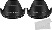 uxcell 52mm Camera Lens Hood, 2Pcs Flower Lens Hood Protector with Cleaning Cloth for Anti-Reflection Blocks Excess Sunlight to Reduce Lens Flare and Glare, Enhance Camera Photography