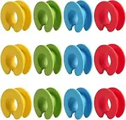 LALAFINA 12pcs Hanger Spacer Windproof Hooks Silicone Clothes Hanger Buckles Hanger Fixed Ring Hooks for Home