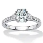 1.70 Cttw. Platinum-plated Sterling Silver Created White Sapphire Promise Ring