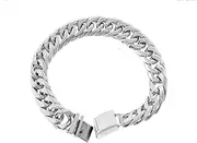 [Bling Bling NY] Solid Silver Finish Stainless Steel 16.5mm Thick Miami Cuban Link Bracelet 9'' Long