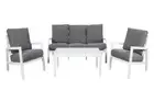 Ecco Aluminium Frame Outdoor 4PC Large Sofa Lounge Set -White /Grey