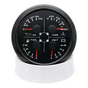 mickcara 4 In 1 Multifunction Gauge 85mm Fuel Pressure Measurement Oil Pressure Gauge Fuel Level Water Temp Meter Voltmeter With Alarm Cx8243b