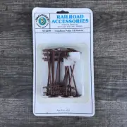HO Scale Bachmann Train Telephone Poles Accessories Railroad Sealed Packs Of 12