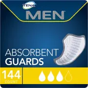 TENA Incontinence Guards for Men Moderate Absorbency, 48 Count, Pack of 3