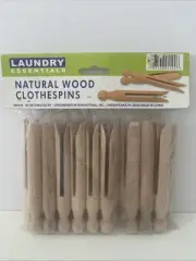 Natural Wood Round Clothespins Qty. 20 Unopened Package Arts And Crafts