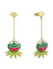 [Couture Kingdom] Disney The Muppets Kermit The Frog Crystal Drop Earrings in Gold