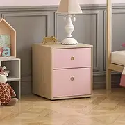 Junior Vida Pink & Oak Standard Chipboard Bedside Tables