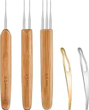 5 Pieces Dreadlocks Crochet Hook Tool Crochet Needles Includes 3 Pieces Dreadlocks Crochet 1 Hook 2 Hooks 3 Hooks for Hair Dreads Braid Craft Weaving 2 Pieces Hair Locking Tool (0.5mm)