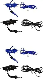 HANABASS 4pcs Lizard Harness Leash Small Wing Design for Reptiles Outdoor Accessory for Lizards Black Blue Color Options