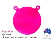 Glow Shot Steel Gongs Target 200mm Ar500 12mm Thick Bisalloy - Pink #gs200 Pink