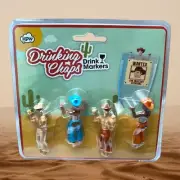 NPW Drinking Chaps Drink Buddies Drink Markers Wearing Cowboy Hats & Chaps NIP