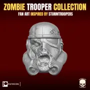 Zombie Stormtrooper v2 custom head for 4" 6" 7" 12" Star Wars action figures