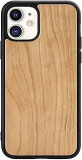 for iPhone 14 13 12 11 8 7 6 S X XS XR Pro Plus Max Mini Protective Case Personality Unique Luxury Wood+TPU Phone Cover Cool Pop Solid Shell Bumper(Cherry,6S)