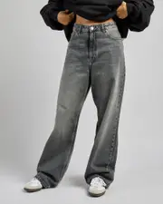 [Dr Denim] Dr Denim Women's Donna Mid Baggy Jeans in Mid Grey Used Black Size 20 20 Mid Grey Used Black