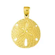 14K Gold 19MM Sand Dollar Pendant