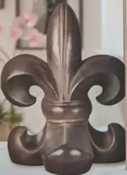 NIB Fluer De Lis Bookends 7.25" x 5.75" x 7.25" Antique Bronze