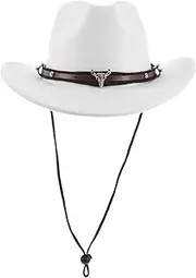 [Ipetboom] Men Wide Brim Cowgirl Hat Retro British Style Outdoor Sun Classic Party Accessory Comfortable Material Versatile Design for Jazz Performances and Casual Wear