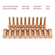For WS Plasma Torch 20 Pcs/Set C1368 WSP-09017 Electrode C1848 WSP-09018 Tip