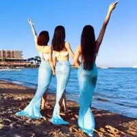 在飛比找ETMall東森購物網優惠-海邊度假美人魚沙灘裙 比基尼泳衣魚尾配裙 實現人魚夢超美人魚