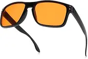 98% Blue Light Blocking Glasses for Better Sleep-Anti Blue Light Gaming Glasses Women Men, Orange Lens for Computer/Gaming,Reduce Eyestrain, Orange, 56*43mm