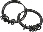 [BESTYASH] Men's Earrings Ear Piercing Hoop Septum Piercing Nose Rings for Women Ear for Women Studs Man Body Jewelry Earrings for Men Man Punk Earring Black Stainless Steel