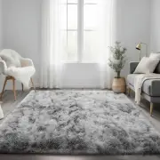 Grey Fluffy Rug for Bedroom 4x5.9 ft - Ultra Soft & 4x6 feet, Tie-dye Gray