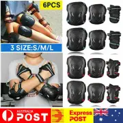 Adult Kids Wrist Elbow Knee Pads Skateboard Roller Skate Protective Gear Guards