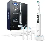 Oral-B iO Series 10 Rechargeable Electric Toothbrush with Visible Pressure Sensor to Protect Gums, 2 Min Timer, 7 Cleaning Settings, 4 Replacement Toothbrush Heads, and Charging Travel Case, White