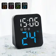 Muti-colors LED Digital Alarm Clock Wall Clock Temperature Display Night Light