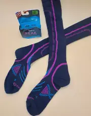 Fox River Womens PEAK LtWeight Ski/Snow Over The Calf Socks-SZ LARGE Wool/Silk
